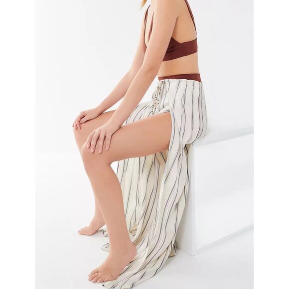 Billabong Adventure Spirit Wide Leg Wrap Palazzo Pant Women S Stripe Beach Boho - Picture 2 of 16